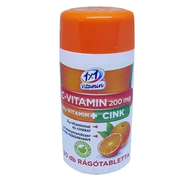 VitaPlus 1x1 C 200 D3 Cink rágótabletta (90x)