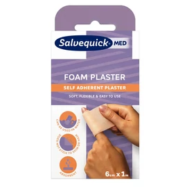 Salvequick Foam Plaster sebtapasz 6cmx1m öntap. (1x)