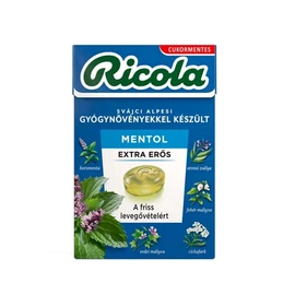 Ricola cukormentes cukorka mentol extra erős (40g)