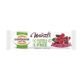 Cerbona gluténmentes étcsoki málna müzliszelet (35g)