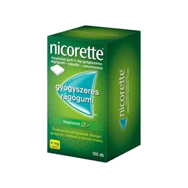 Nicorette Freshmint gum 4 mg gyógyszeres rágógumi (105x)