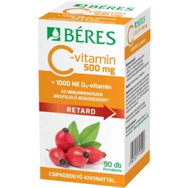 Béres C-vitamin 500mg Csipkebogyó D3 1000NE retard tabletta (90x)