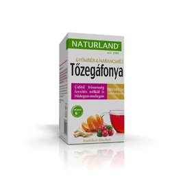 Naturland gyümölcstea Tőzegáfonya+Gyömbér+Narancs (20x2g)
