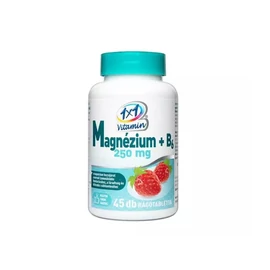 VitaPlus 1x1 Vitaday Mg 250mg+B6 rágótabletta eper (45x)