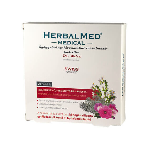 Herbalmed Medical gyógynövény pasztilla (20x)