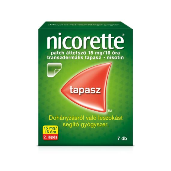 Nicorette patch áttetsző 15 mg/16 óra transz.tap. (7x)