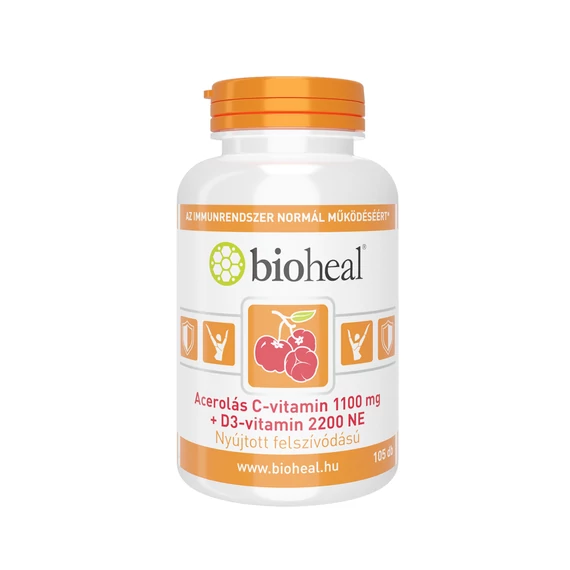 Bioheal C-vitamin 1100 mg Acerola+D3 2200NE tabl. (105x)