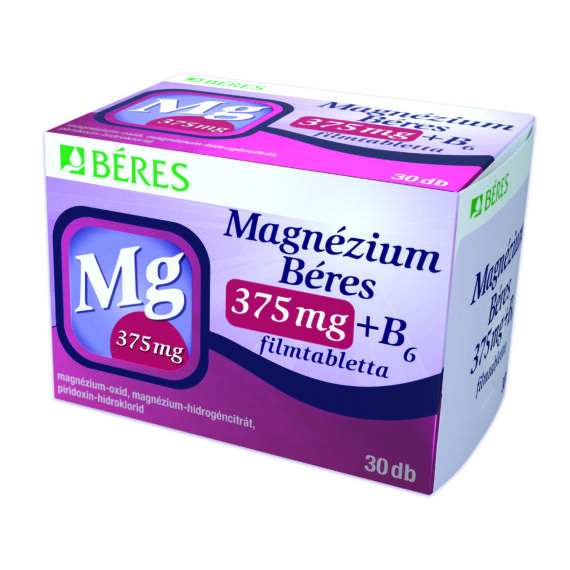 Magnézium Béres 375mg+ B6 filmtabletta (30x)