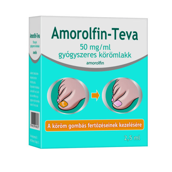 Amorolfin Teva 50 mg/ml gyógysz.körömlakk III.t. (2,5ml)