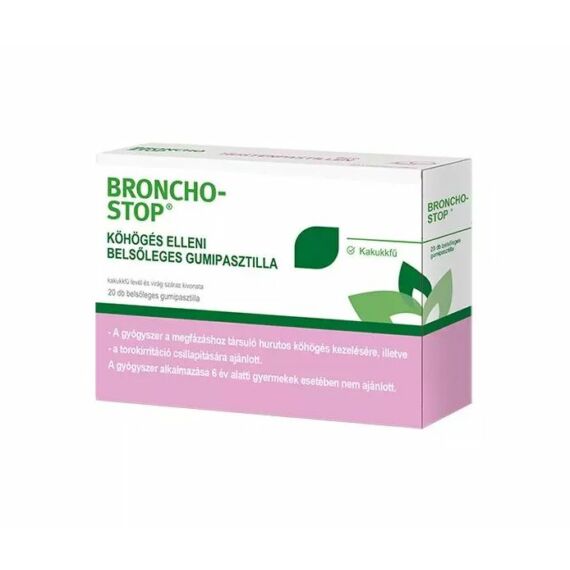 Bronchostop köhögés elleni belsől. gumipasztilla (20x)