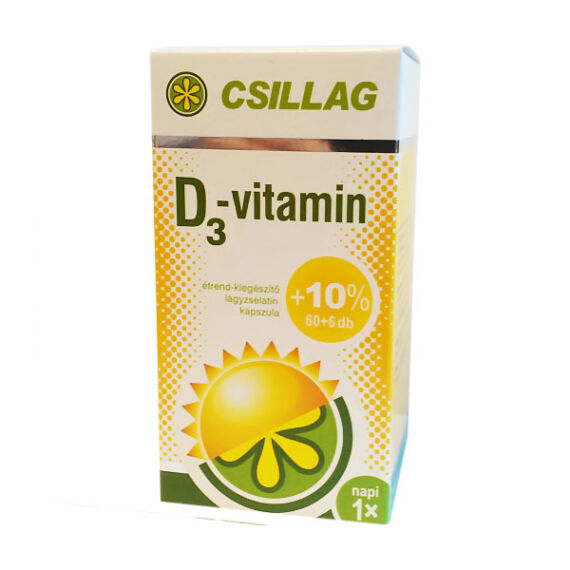 Csillag D-vitamin 50 µg (2000 NE) lágyzselatin kap (60x+6x)