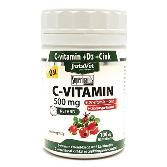 JutaVit C-vitamin  500 mg Csipkebogyó+D3 retard ft (100x)