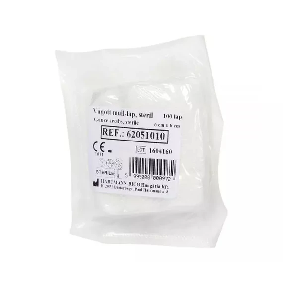 Mull-lap steril vágott 6x 6cm x100 RICO