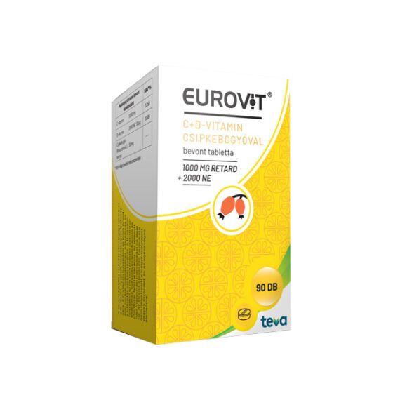 Eurovit C+D vitamin csipkebogyóval bevont tabl. (90x)