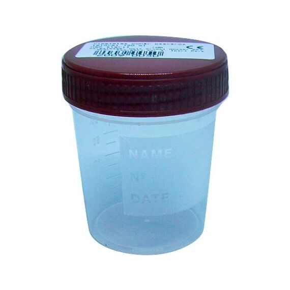 Vizeletgyűjtő pohár nem steril fedeles (120ml)