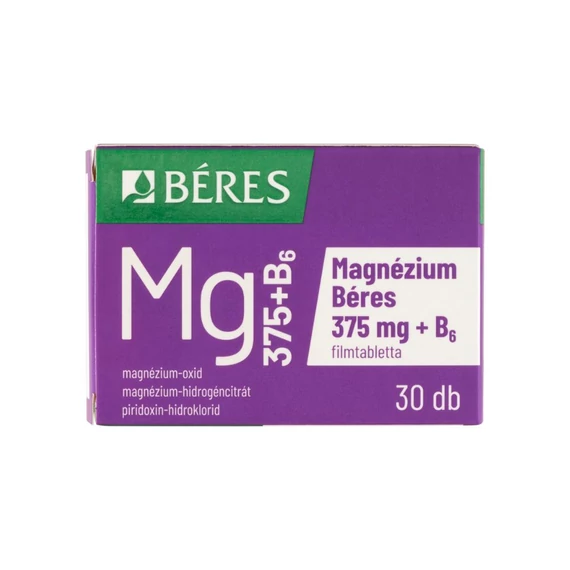 Magnézium Béres 375mg+ B6 filmtabletta (30x)