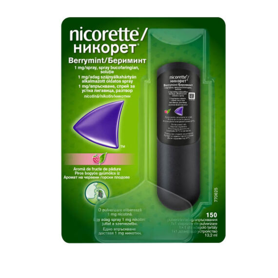 Nicorette Berrymint 1 mg/adag szájnyálk.old.spray (1 adag)