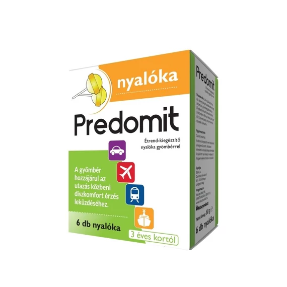 Predomit étrendkiegészítő nyalóka gyömb (6x)