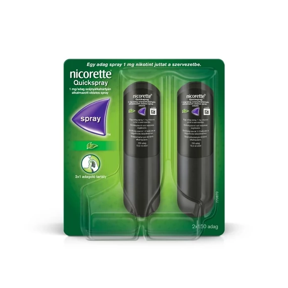 Nicorette Quickspray 1 mg/adag szájnyálk.alk.spray (2x1 adagoló tartály)