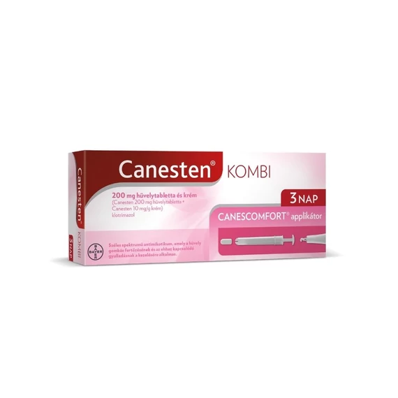 Canesten Kombi 200 mg hüvelytabletta és krém (3x200mg+20g)