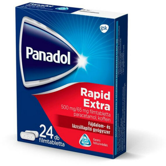 Panadol Rapid Extra 500mg/65mg filmtabletta/17 (24x gyermekbiztos)