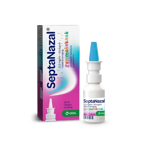Septanazal 0,5 mg/1 ml + 50 mg/1 ml oldatos orrspray gyermekeknek (10ml)