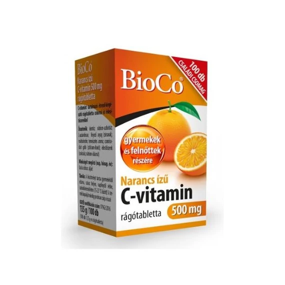 BioCo C-vitamin 500 mg narancs ízű rágótabletta (100x)