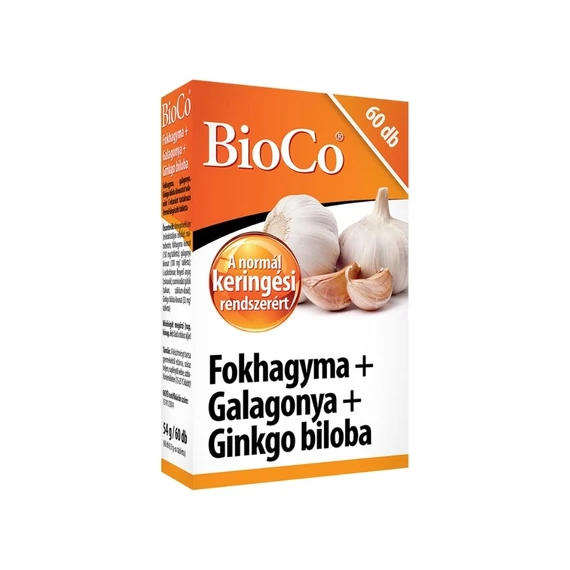 BioCo Fokhagyma Galagonya Ginkgo tabletta (60x)