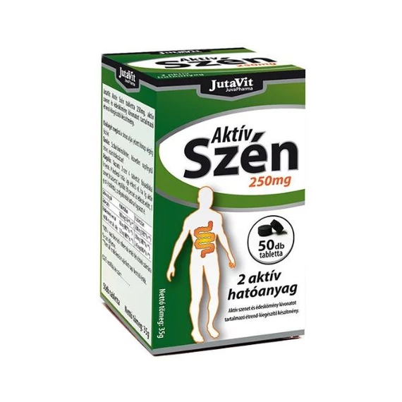 JutaVit Aktív szén 250 mg tabletta (50x)