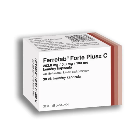 Ferretab Forte Plusz C 202,8mg/0,8mg/100mg kapsz. (30x)
