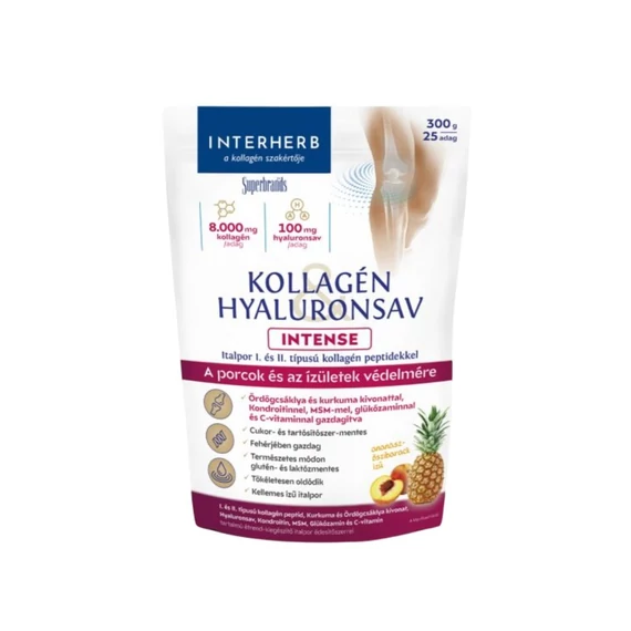 Interherb Kollagén&amp;Hyaluronsav italpor ananász (300g) 