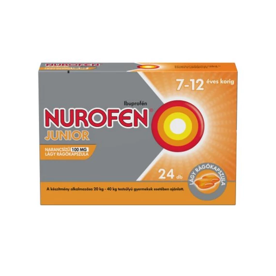 Nurofen Junior narancsízű 100 mg lágy rágókapszula (24x)