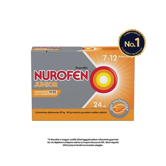 Nurofen Junior narancsízű 100 mg lágy rágókapszula (24x)