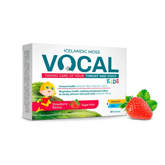 Vocal KIDS izlandi zuzmó szopogató tabletta eper (24x)