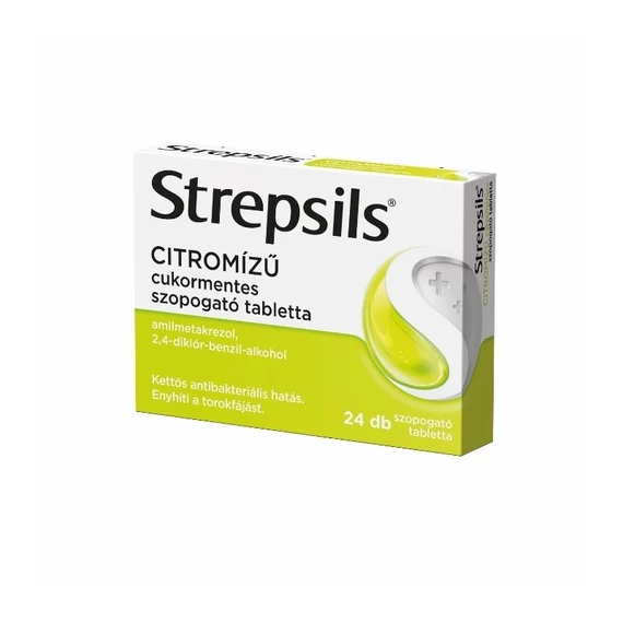 Strepsils citromízű cukormentes szopogató tabletta (24x)