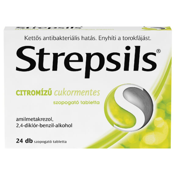 Strepsils citromízű cukormentes szopogató tabletta (24x)