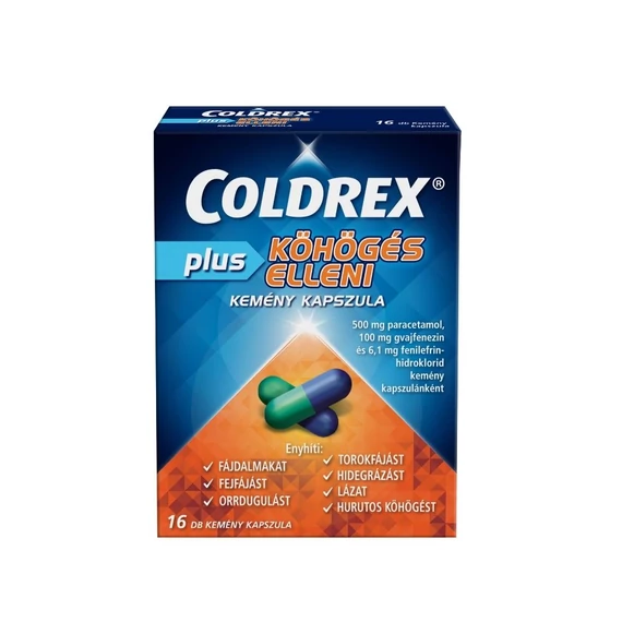 Coldrex Plus köhögés elleni kemény kapszula (16x buborékcsomagolásban)