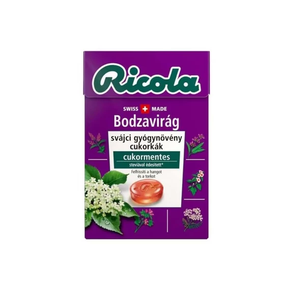 Ricola Gyógynövényes cukorka Bodza (40g)