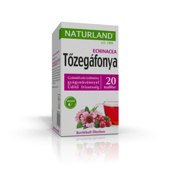 Naturland gyümölcstea Tőzegáfonyával és echinacia. (20x2g)