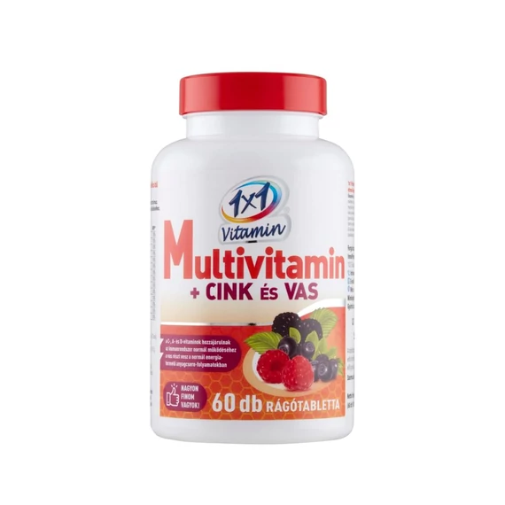 VitaPlus 1x1 Vitaday multivitamin Zn Fe rágótabletta (60x)