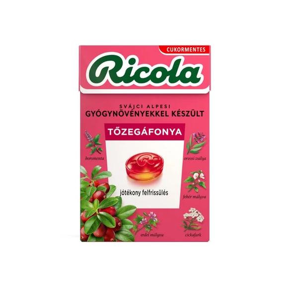Ricola cukormentes cukorka Cranberry (40g)