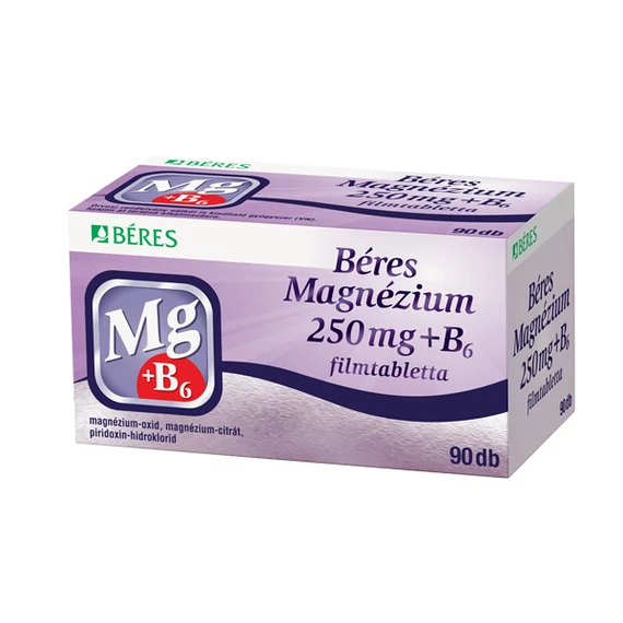 Béres Magnézium 250 mg+B6 filmtabletta (90x)