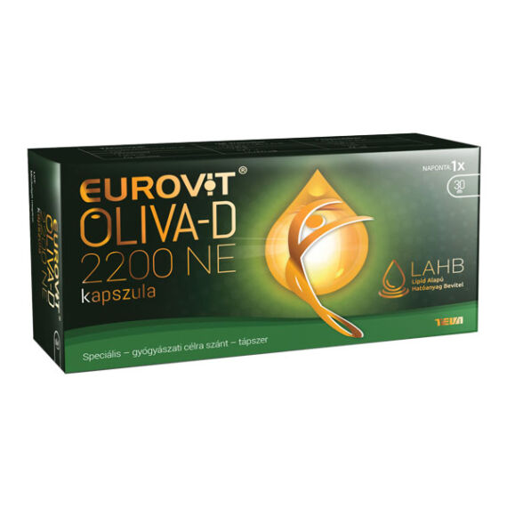Eurovit Oliva-D 2200NE kapszula (30x) D-vitamin extra szűz olívaolajban speciális - gyógyászati célra szánt - tápszer