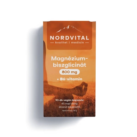 Nordvital Magnézium-biszglicinát 800 mg B6 kapszula (90x)