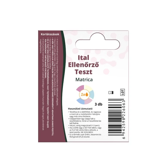 Ital Ellenőrző Teszt Matrica (3db)